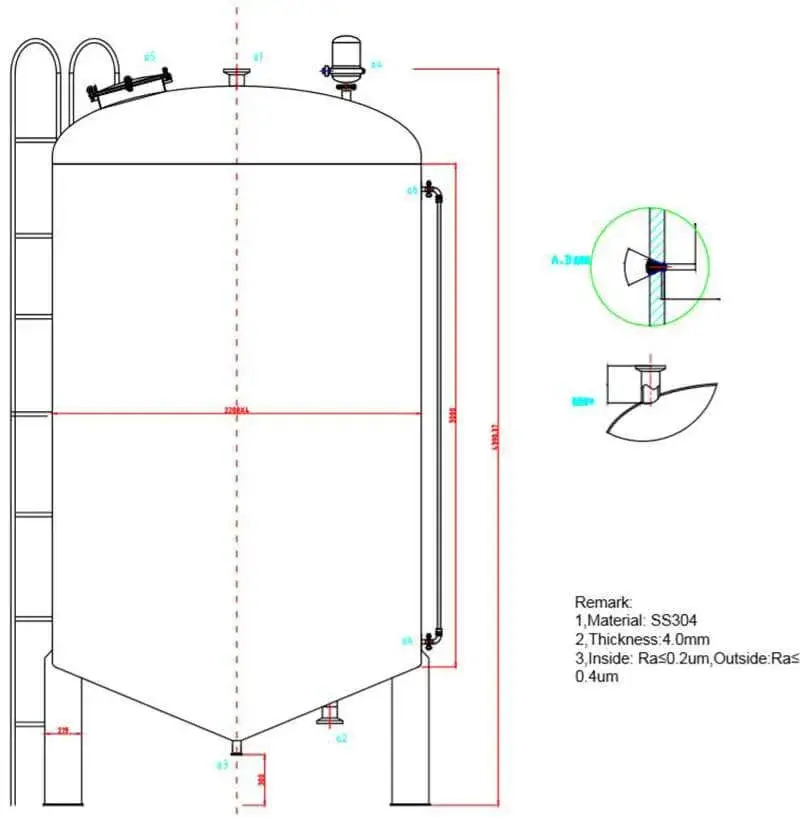 Dibujo del tanque de agua SS